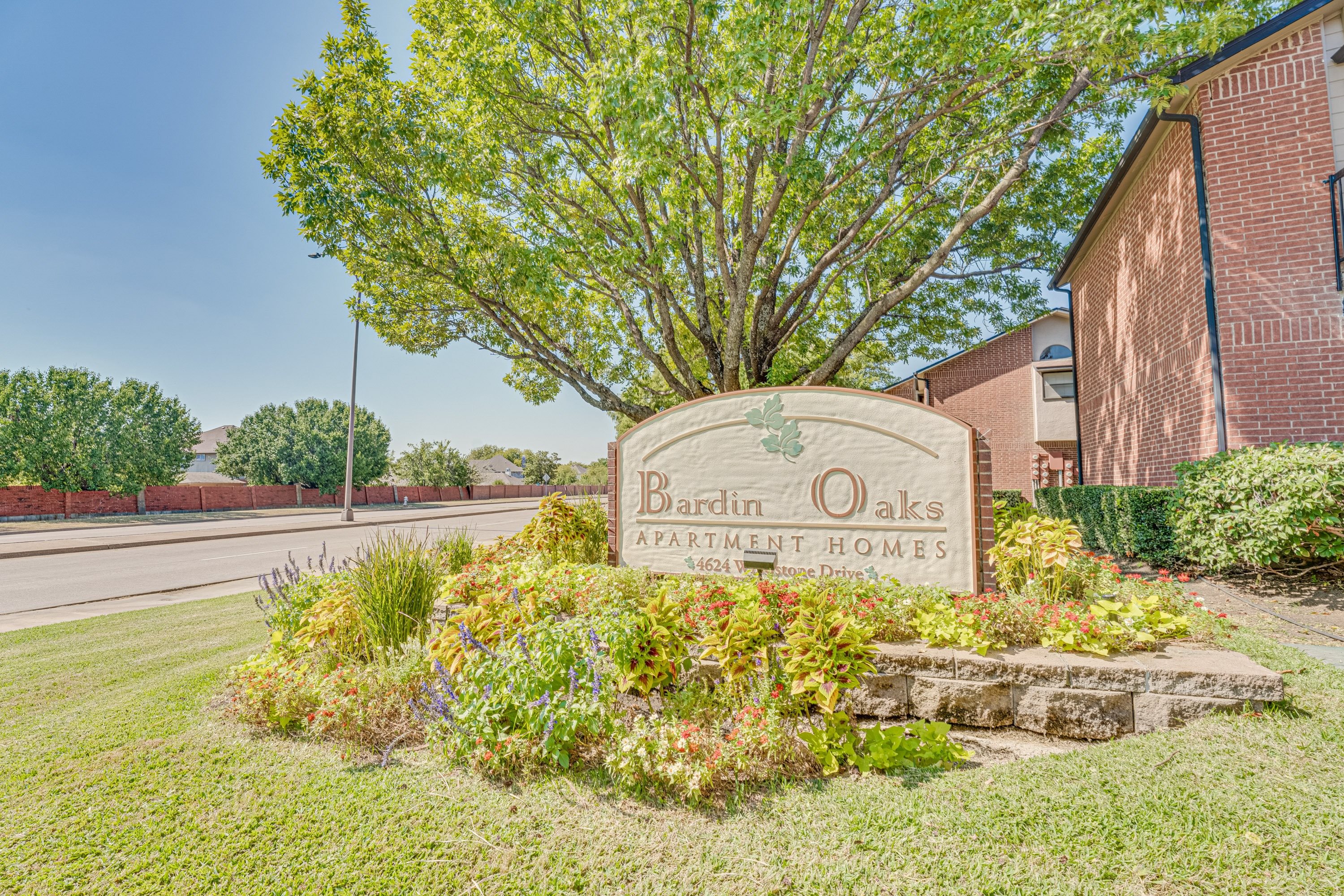 Property Sign at Bardin Oaks Apartments, Arlington, Texas